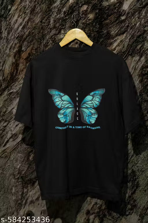 Graphic T-Shirt for Men & Women | Butterfly Print | Regular Fit Polyester Tee